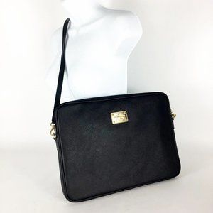 Michael Kors Jet Set Travel Large Laptop Case Sleeve Black Saffiano Leather